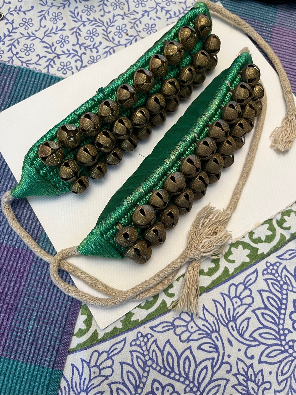 Green Jingle Bell Ankle Bells / Ghungroo Pair